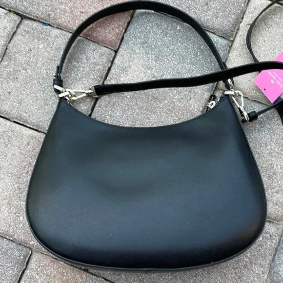 Kate Spade Staci Saffiano Leather Shoulder Bag Black - Picture 11 of 16